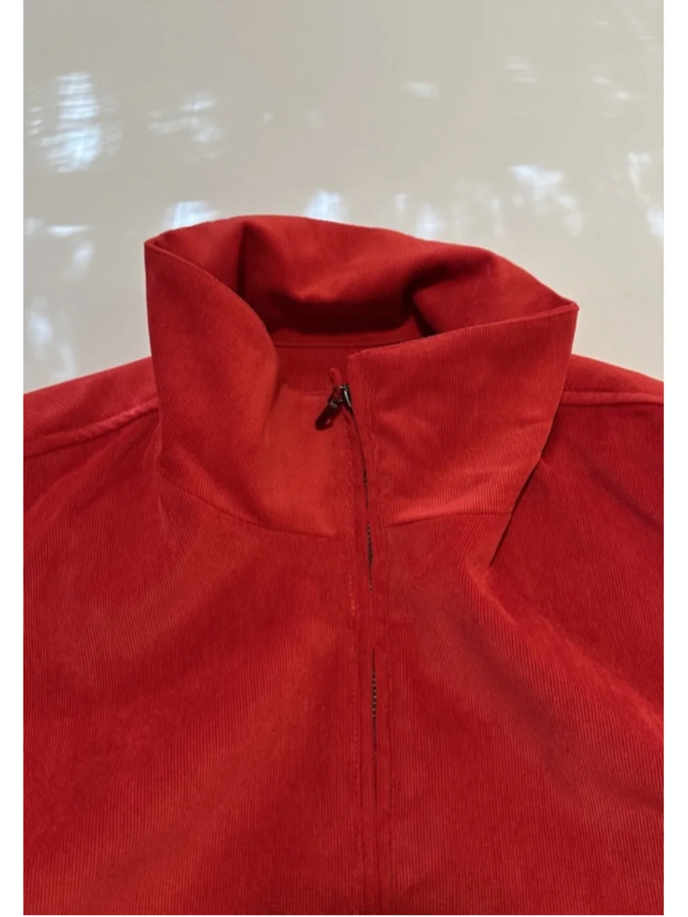 CJ Christopher Banks Corduroy Vest Womens 2X RED Lightweight High Neck Zipper